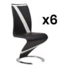 Lot De 6 Chaises TWIZY - Simili Noir & Blanc -Mobilia Boutique chaise 10557181