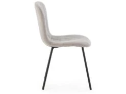 Pack 4 Chaises Lucky Recouvertes De Tissu Gris Clair -Mobilia Boutique chaise 10557651