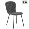 Pack 4 Chaises Lucky Recouvertes De Tissu Gris Foncé -Mobilia Boutique chaise 10557667