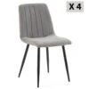 Pack 4 Chaises Sagi Recouvertes De Tissu Gris 2 Pack 4 Chaises Sagi Recouvertes De Tissu Gris -Mobilia Boutique chaise 10558531