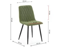 Pack 4 Chaises Abril Recouvertes De Tissu Vert -Mobilia Boutique chaise 10558551