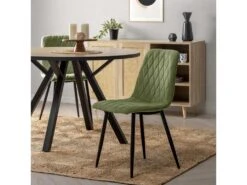 Pack 4 Chaises Abril Recouvertes De Tissu Vert -Mobilia Boutique chaise 10558553