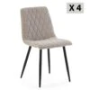 Pack 4 Chaises Abril Recouvertes De Tissu Beige -Mobilia Boutique chaise 10558563