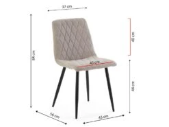 Pack 4 Chaises Abril Recouvertes De Tissu Beige -Mobilia Boutique chaise 10558569