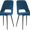Lot De 2 Chaises En Velours "Fedora" - Bleu Foncé -Mobilia Boutique chaise 10560867