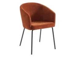 Lot De 6 Chaises Avec Accoudoirs En Tissu Et Métal - Terracotta - MORONI De Pascal MORABITO -Mobilia Boutique chaise 10579721