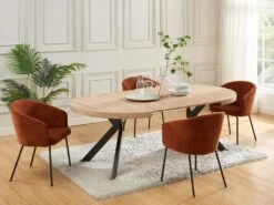 Lot De 6 Chaises Avec Accoudoirs En Tissu Et Métal - Terracotta - MORONI De Pascal MORABITO -Mobilia Boutique chaise 10579775