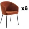 Lot De 6 Chaises Avec Accoudoirs En Tissu Et Métal - Terracotta - MORONI De Pascal MORABITO -Mobilia Boutique chaise 10579855