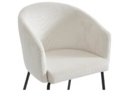Lot De 2 Chaises Avec Accoudoirs En Velours Côtelé Et Métal - Crème - MORONI De Pascal MORABITO -Mobilia Boutique chaise 10585953