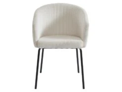 Lot De 2 Chaises Avec Accoudoirs En Velours Côtelé Et Métal - Crème - MORONI De Pascal MORABITO -Mobilia Boutique chaise 10585973