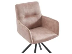 Chaise Pivotante Avec Accoudoirs En Velours Et Métal - Beige - GOZIA De Pascal MORABITO -Mobilia Boutique chaise 10668311