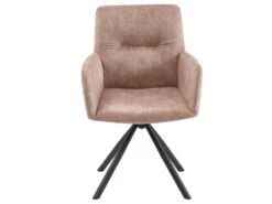 Chaise Pivotante Avec Accoudoirs En Velours Et Métal - Beige - GOZIA De Pascal MORABITO -Mobilia Boutique chaise 10668321