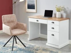 Chaise Pivotante Avec Accoudoirs En Velours Et Métal - Beige - GOZIA De Pascal MORABITO -Mobilia Boutique chaise 10668327