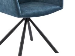 Chaise Pivotante Avec Accoudoirs En Velours Et Métal - Bleu - GOZIA De Pascal MORABITO -Mobilia Boutique chaise 10668469