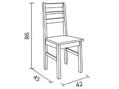 Lot De 2 Chaises De Salle à Manger En Pin Massif Coloris Cerisier - Longueur 42 X Profondeur 45 X Hauteur 98 cm -Mobilia Boutique chaise 10676515