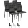 Set De 4 Chaises Salon Chelsea Tapissées Noir, 42 Cm X 51 Cm X 97 Cm -Mobilia Boutique chaise 10759273