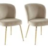 Lot De 2 Chaises En Velours Et Métal Doré - Beige - POLPONA De Pascal MORABITO -Mobilia Boutique chaise 10761221