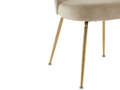 Lot De 6 Chaises En Velours Et Métal Doré - Beige - POLPONA De Pascal MORABITO -Mobilia Boutique chaise 10763933