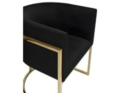 Lot De 6 Chaises Avec Accoudoirs - Velours Et Acier Inoxydable - Noir Et Doré - PERIA De Pascal MORABITO -Mobilia Boutique chaise 10779009
