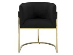 Lot De 6 Chaises Avec Accoudoirs - Velours Et Acier Inoxydable - Noir Et Doré - PERIA De Pascal MORABITO -Mobilia Boutique chaise 10779019
