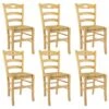 SUZY - Lot De 6 Chaises Naturelles Et Assises En Paille -Mobilia Boutique chaise 10781631