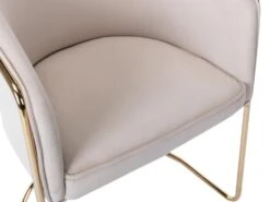 Lot De 2 Chaises Avec Accoudoirs En Velours Et Métal - Crème Et Doré - JOSETHE De Pascal MORABITO -Mobilia Boutique chaise 10855115