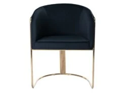 Chaise Avec Accoudoirs En Velours Et Métal - Noir Et Doré - JOSETHE De Pascal MORABITO -Mobilia Boutique chaise 10855217