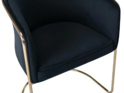 Chaise Avec Accoudoirs En Velours Et Métal - Noir Et Doré - JOSETHE De Pascal MORABITO -Mobilia Boutique chaise 10855231