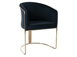 Lot De 2 Chaises Avec Accoudoirs En Velours Et Métal - Noir Et Doré - JOSETHE De Pascal MORABITO -Mobilia Boutique chaise 10856027