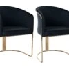 Lot De 2 Chaises Avec Accoudoirs En Velours Et Métal - Noir Et Doré - JOSETHE De Pascal MORABITO -Mobilia Boutique chaise 10856029