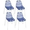 KAYELLES Lot 4 Chaises De Cuisine Design IKO (Bleu) -Mobilia Boutique chaise 11119697