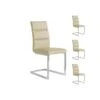 Quatuor De Chaises Eco-cuir Beige - LONI