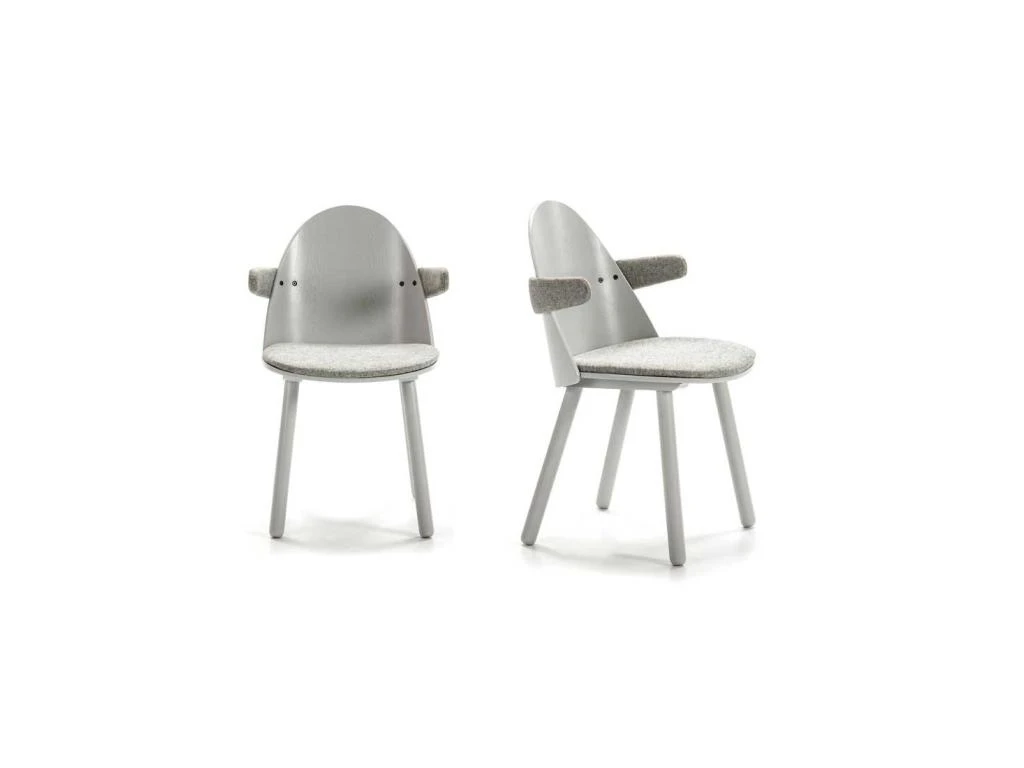 Duo De Chaises Avec Accoudoirs Bois/Gris - TEULAT UMA 3 Duo De Chaises Avec Accoudoirs Bois/Gris - TEULAT UMA
