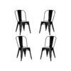 Quatuor De Chaises Métal Noir - VASSIA -Mobilia Boutique chaise 11136935