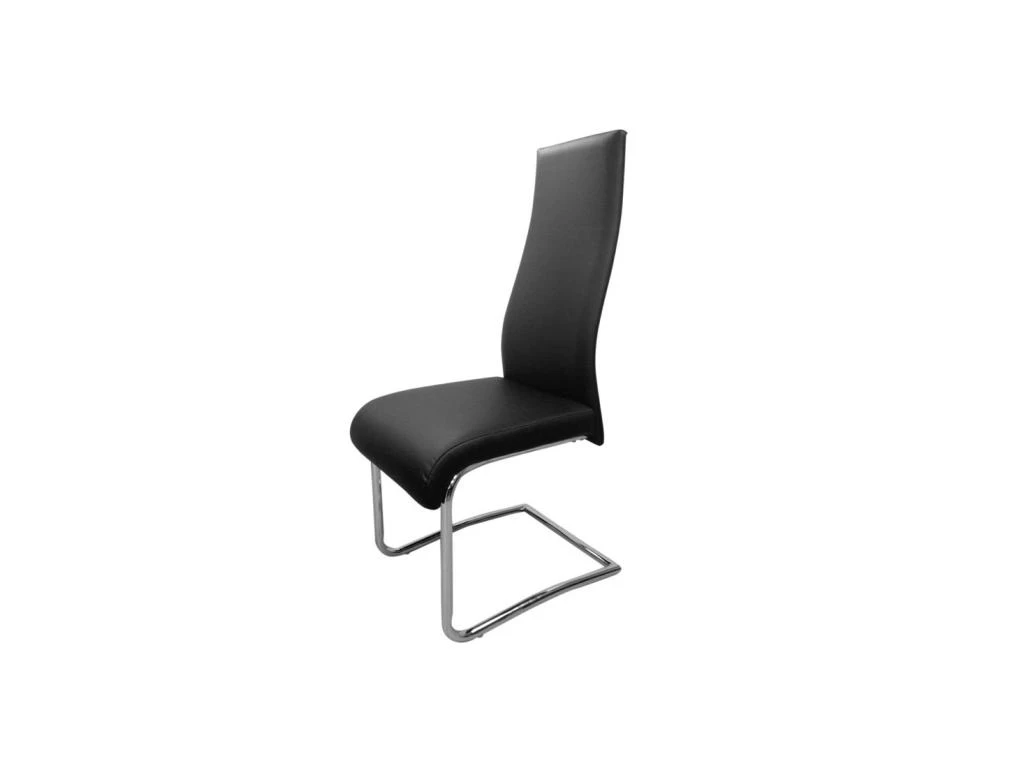 Quatuor De Chaises Simili Cuir Noir - ROME 4 Quatuor De Chaises Simili Cuir Noir - ROME – Image 2