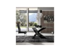 Quatuor De Chaises Simili Cuir Noir - ROME 10 Quatuor De Chaises Simili Cuir Noir - ROME -Mobilia Boutique chaise 11141845