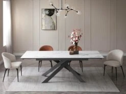 Lot De 6 Chaises En Tissu Et Métal - Crème - GILONA De Pascal MORABITO -Mobilia Boutique chaise 11194715