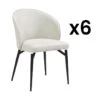 Lot De 6 Chaises En Tissu Et Métal - Crème - GILONA De Pascal MORABITO -Mobilia Boutique chaise 11194735
