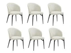 Lot De 6 Chaises En Tissu Et Métal - Crème - GILONA De Pascal MORABITO -Mobilia Boutique chaise 11194759