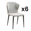 Lot De 6 Chaises En Tissu, Simili Et Métal - Gris Clair Et Beige - KIDANA De Pascal MORABITO -Mobilia Boutique chaise 11207893