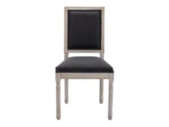 Lot De 2 Chaises En Tissu Et Bois D'hévéa - Noir - AMBOISETTE -Mobilia Boutique chaise 11209803