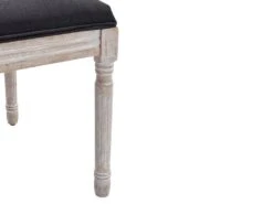 Lot De 2 Chaises En Tissu Et Bois D'hévéa - Noir - AMBOISETTE -Mobilia Boutique chaise 11209811