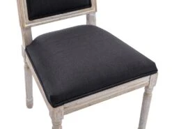 Lot De 2 Chaises En Tissu Et Bois D'hévéa - Noir - AMBOISETTE -Mobilia Boutique chaise 11209813