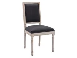 Lot De 2 Chaises En Tissu Et Bois D'hévéa - Noir - AMBOISETTE -Mobilia Boutique chaise 11209819