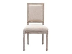 Lot De 2 Chaises En Tissu Et Bois D'hévéa - Beige - AMBOISETTE -Mobilia Boutique chaise 11210411