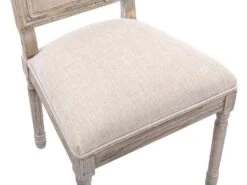 Lot De 2 Chaises En Tissu Et Bois D'hévéa - Beige - AMBOISETTE -Mobilia Boutique chaise 11210423