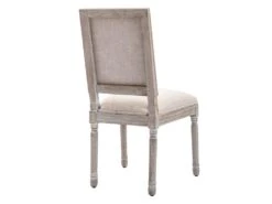 Lot De 6 Chaises En Tissu Et Bois D'hévéa - Beige - AMBOISETTE -Mobilia Boutique chaise 11210441