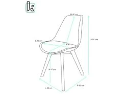 Lot 2 Chaises Scandinaves Coussin Patchwork LAO (Gris Bleu) -Mobilia Boutique chaise 11226087