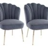 Lot De 2 Chaises En Velours Et Acier Doré - Anthracite - RUTY De Pascal MORABITO -Mobilia Boutique chaise 11258419