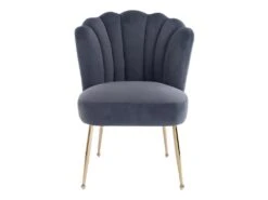 Lot De 6 Chaises En Velours Et Acier Doré - Anthracite - RUTY De Pascal MORABITO -Mobilia Boutique chaise 11259077